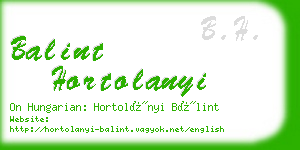 balint hortolanyi business card